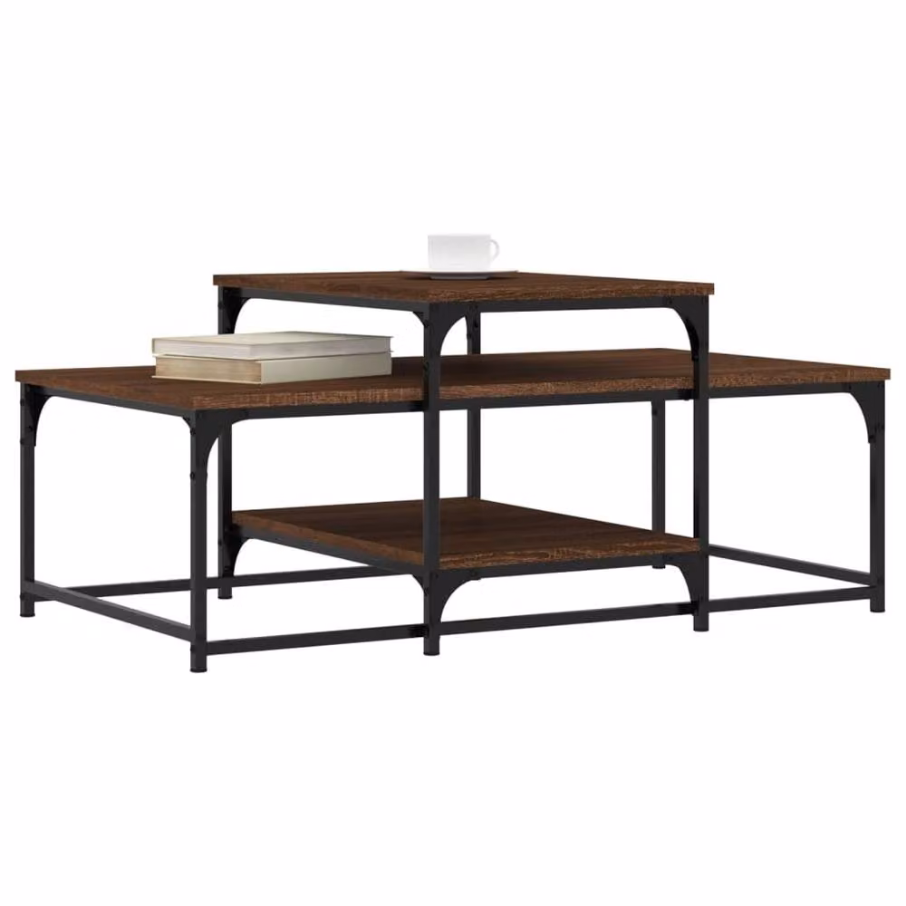 Berkfield Home Brown Oak Coffee Table, W: 102 cm, D: 60 cm, H: 45 cm – 3