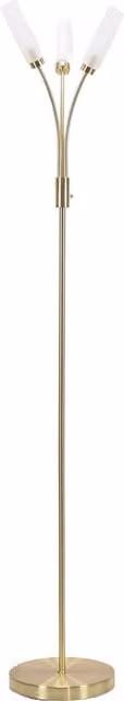 ValueLights Maya 3 Way Modern Floor Lamp in Gold/Brass