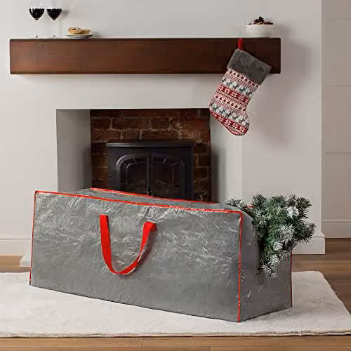 Christmas Village 7ft Christmas Tree Storage Bag in Grey and Green, W/D/H: 43.0 x 25.0 x 25.0 cm – 6
