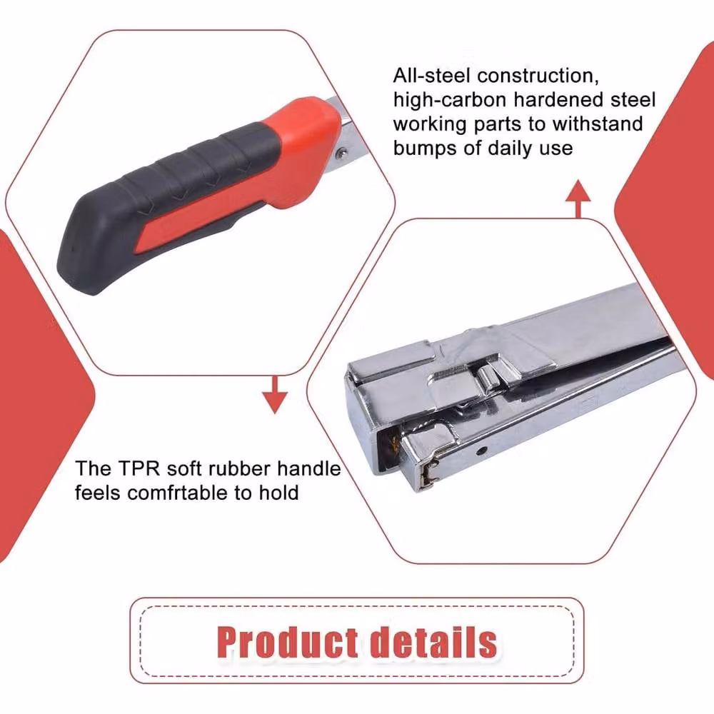SPETLEK Heavy Duty Hammer Tacker Stapler for Upholstery and Carpet in Silver – 5