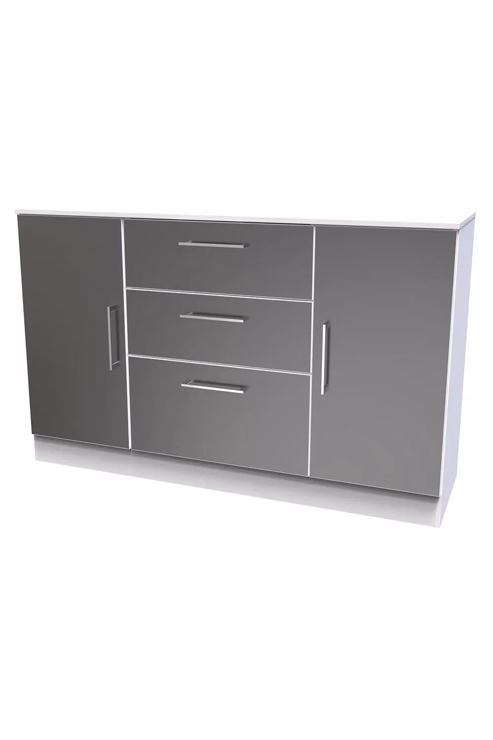 Ready Assembled 2 U Gloucester 2 Door 3 Drawer Sideboard in Mid Grey – 2