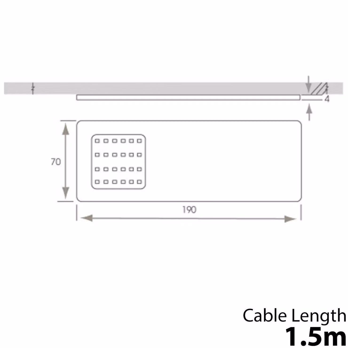 Loops 5x Aluminium Ultra-Slim Rectangle Under Cabinet Kitchen LED Light and Driver Kit in White – 3