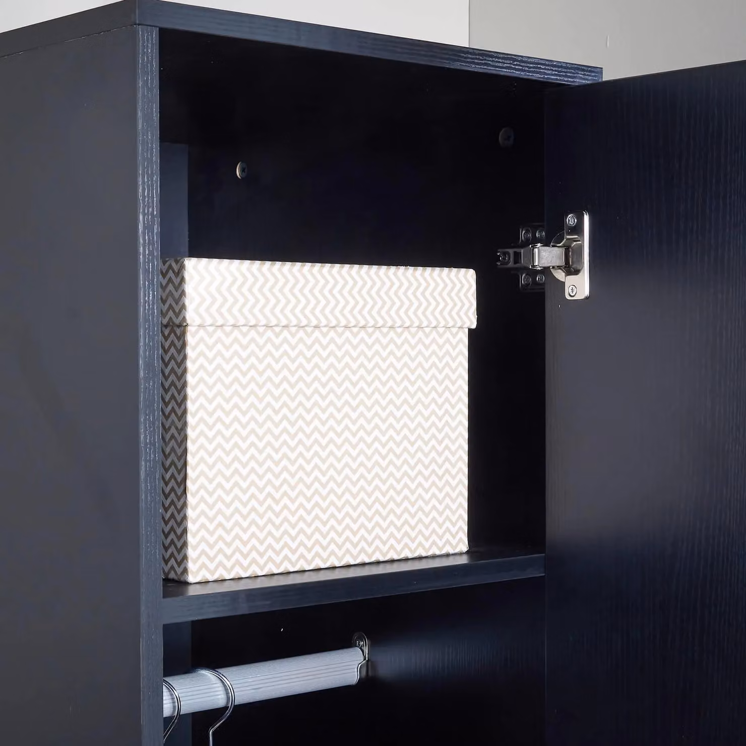 Home Source Phoenix 1 Door Wardrobe in Black – 3