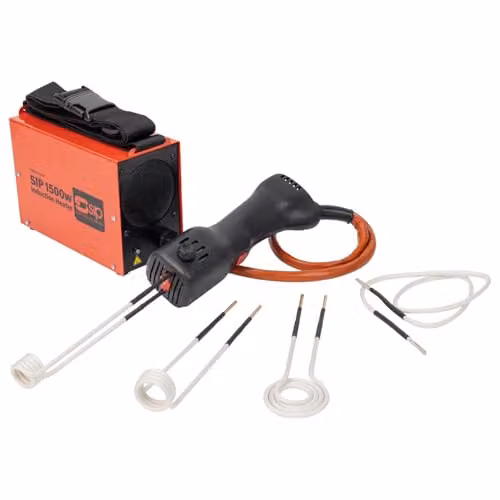 SIP Induction Heater Kit, 230V 1500W Handheld Inverter Unit with Shoulder Strap and 4 Piece Coil Kit in Red – 1