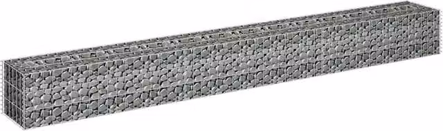 Berkfield Home Durable Galvanised Steel Gabion Raised Bed in Silver, W: 270 cm, D: 30 cm, H: 30 cm