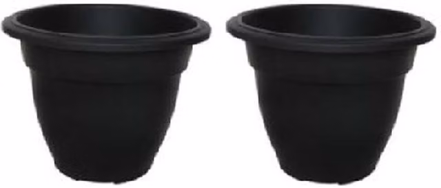 Whitefurze Black Round Bell Plastic Plant Pot and Flower Planter, Diameter: 45 cm