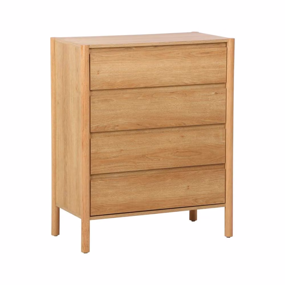 sweeek Modern Wood Effect Chest of 4 Drawers in Brown, W/D/H: 98 x 40 x 80 cm – 2