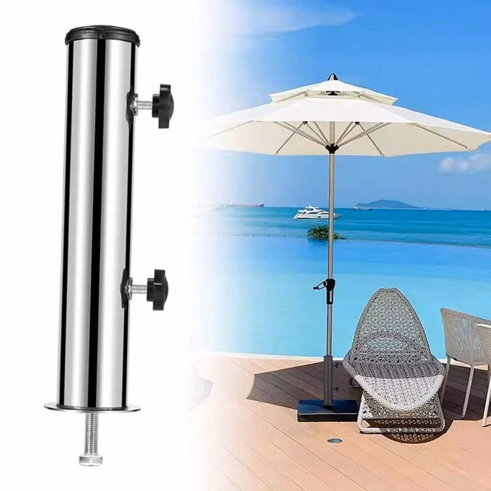SPETLEK Silver Stainless Steel Parasol Umbrella Base Stand Tube Replacement, W: 100 cm, D: 60 cm – 2