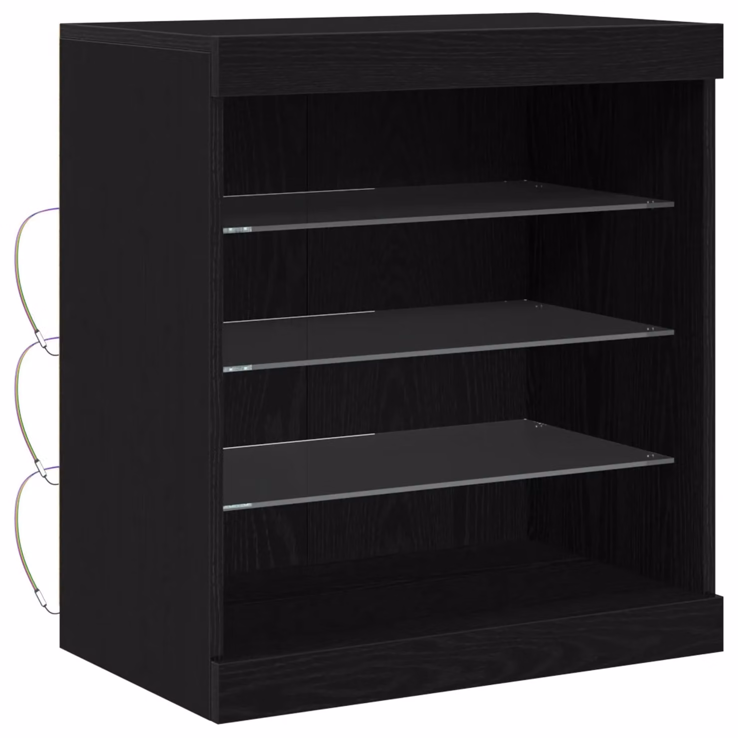 Berkfield Home Modern Black Oak Sideboard with Integrated LED Lights W/D/H: 60.5 x 37 x 67 cm – 2