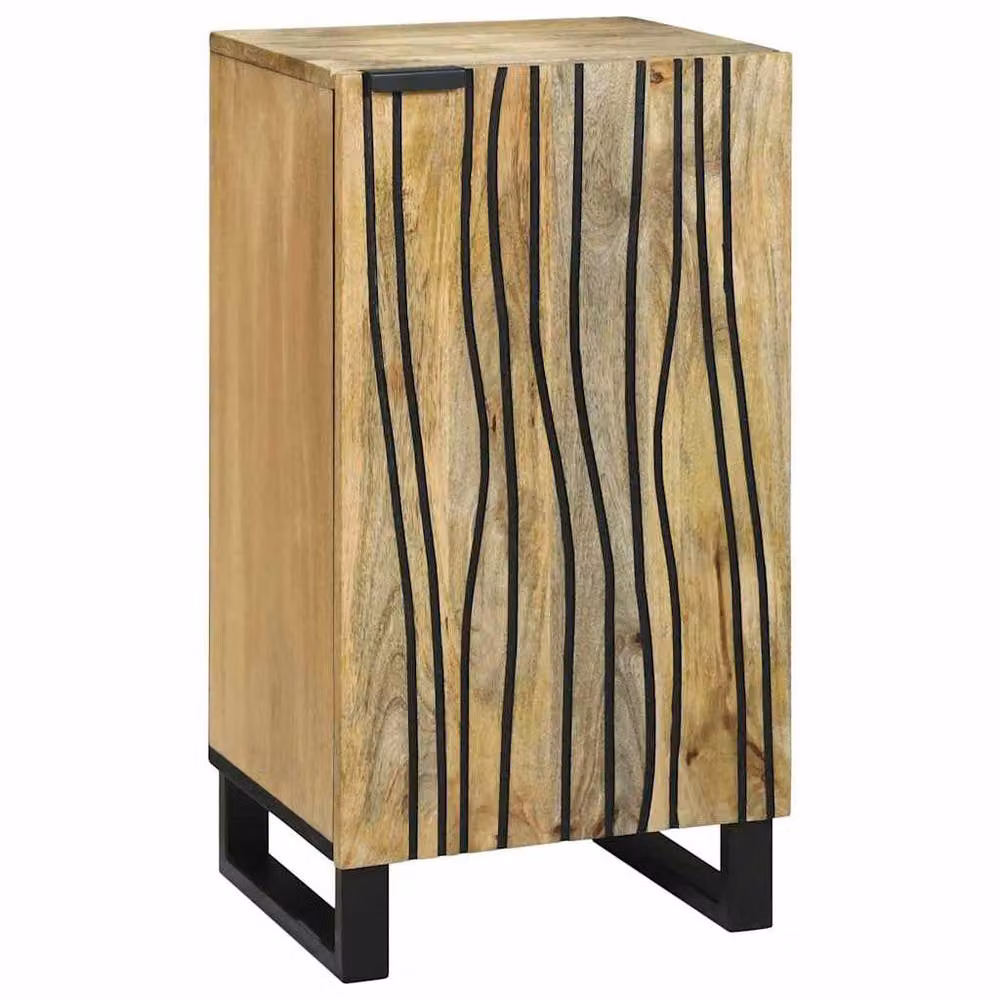 Berkfield Home Sideboard in Solid Mango Wood, Light Brown/Beige, W/D/H: 40 x 33.5 x 75 cm – 2