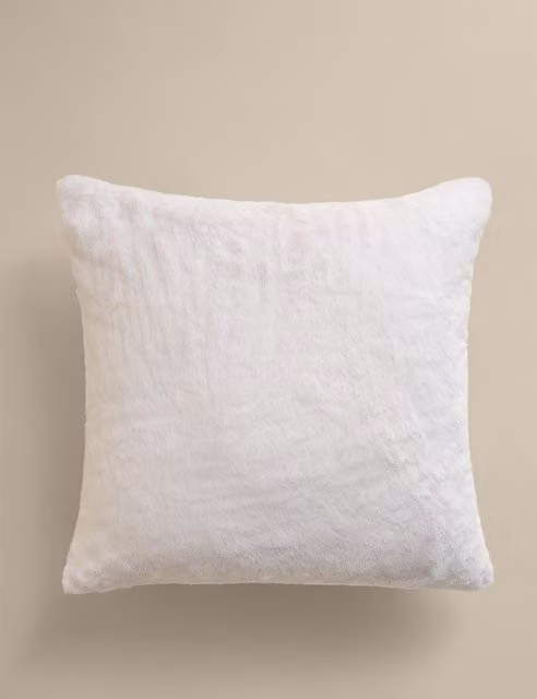 M&S White Velvet Supersoft Square Cushion