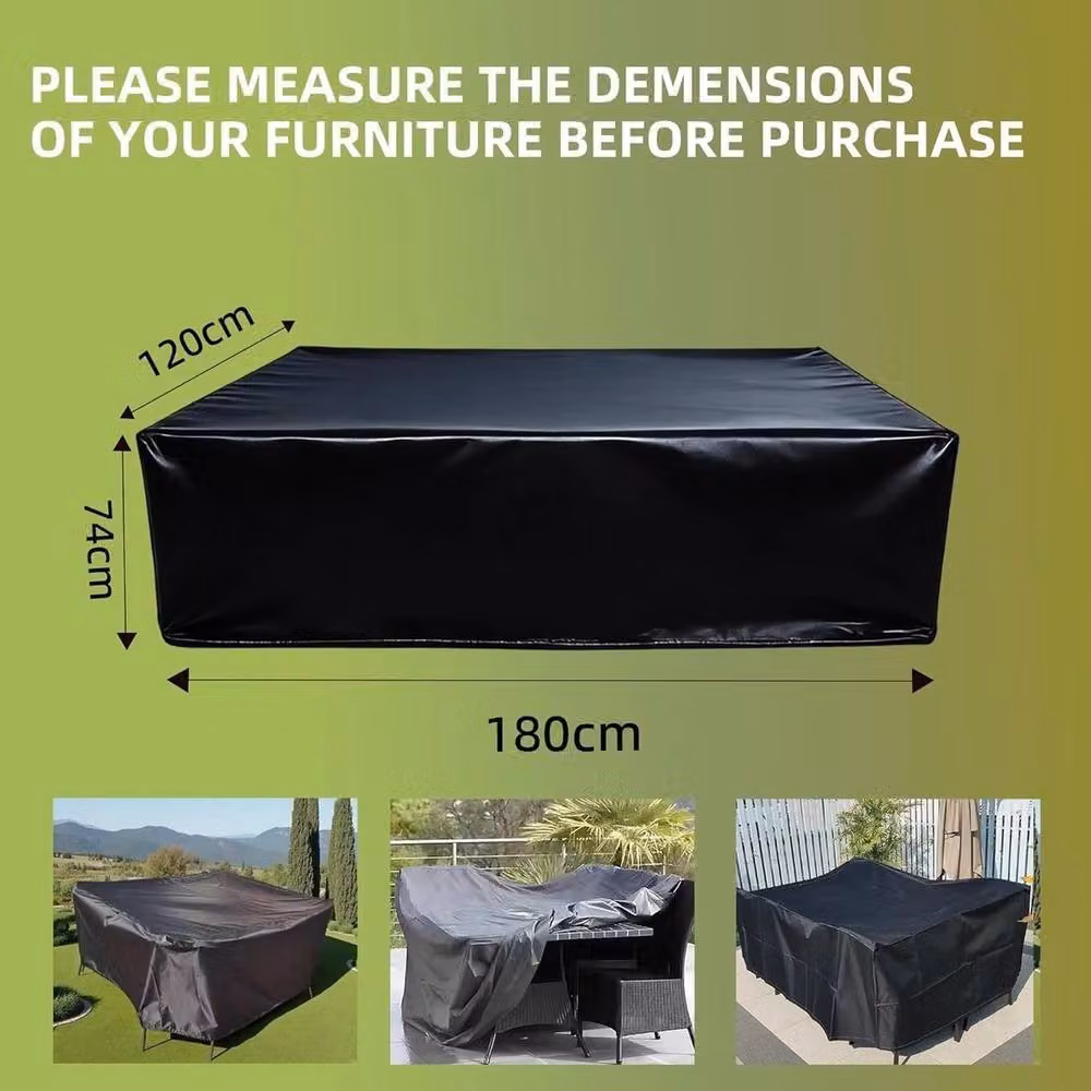NESTLUNE Waterproof Black Outdoor Garden Furniture Cover W/D/H: 180 x 120 x 74 cm – 2