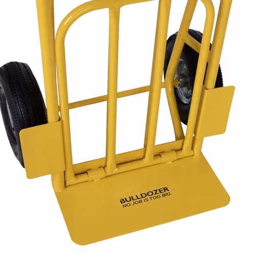 Charles Bentley Heavy Duty Sack Truck and Folding Trolley with Pneumatic Tyre, Yellow or Blue, H 112 x W 56.5 x D 47 cm – 2