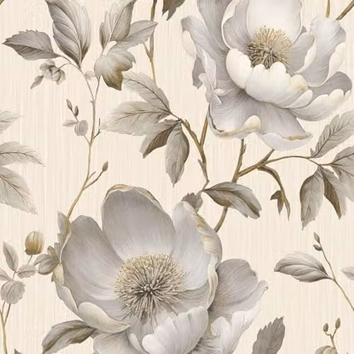 Muriva Alethia Floral Cream and Beige Botanical Wallpaper Roll