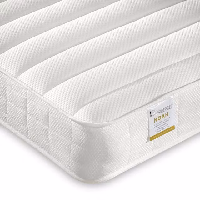 Bedmaster Noah Hybrid Memory Mattress in White, W/D/H: 90 x 190 x 15.5 cm