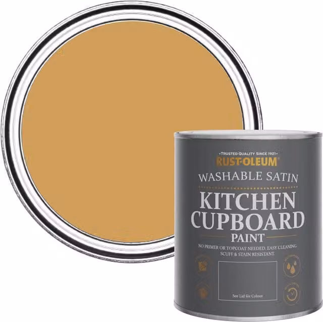 Rust-Oleum Yellow Scrubbable Kitchen Cupboard Paint in Satin Finish, 0.75 l