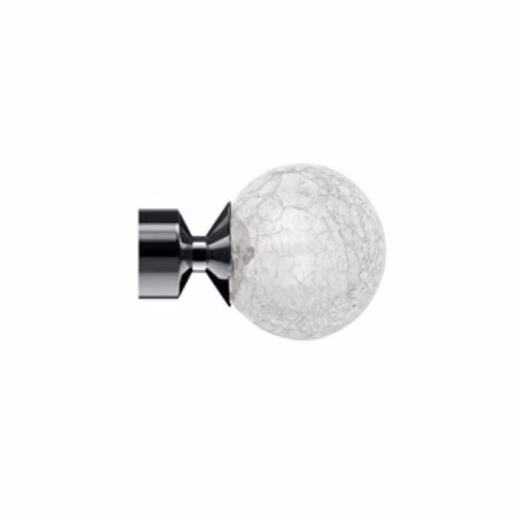 New Edge Blinds 28mm Metal Eyelet Curtain Pole Set with Crash Finial in Grey, Width: 390 cm – 2