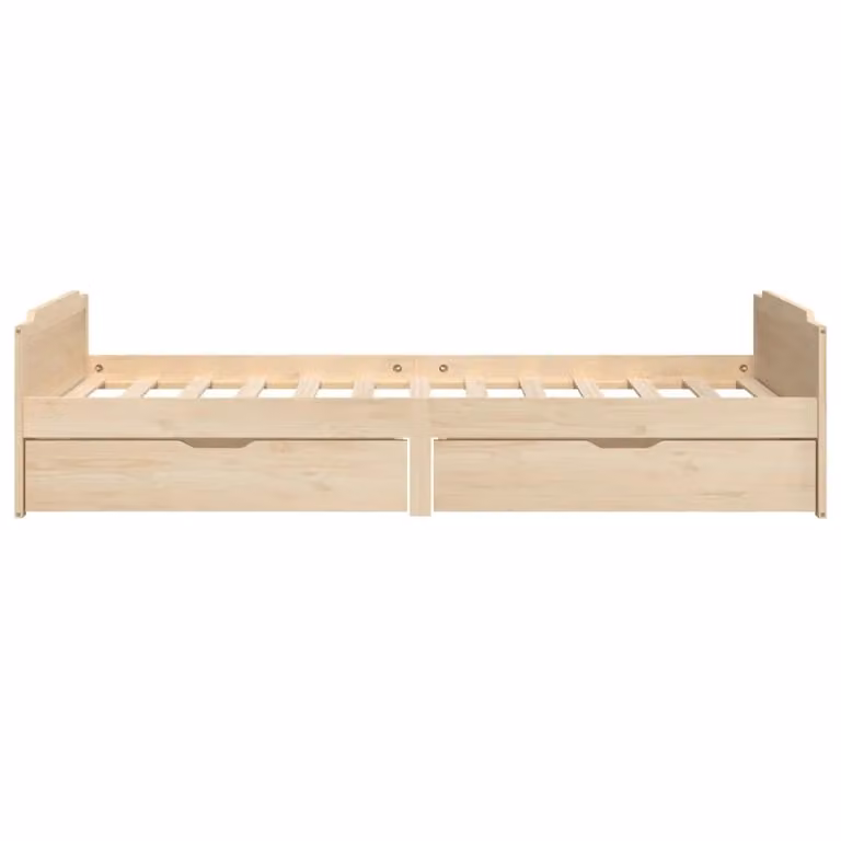 Berkfield Home Rustic Solid Wood Pine Bed Frame with Drawers, Brown, W: 90 cm, L: 200 cm