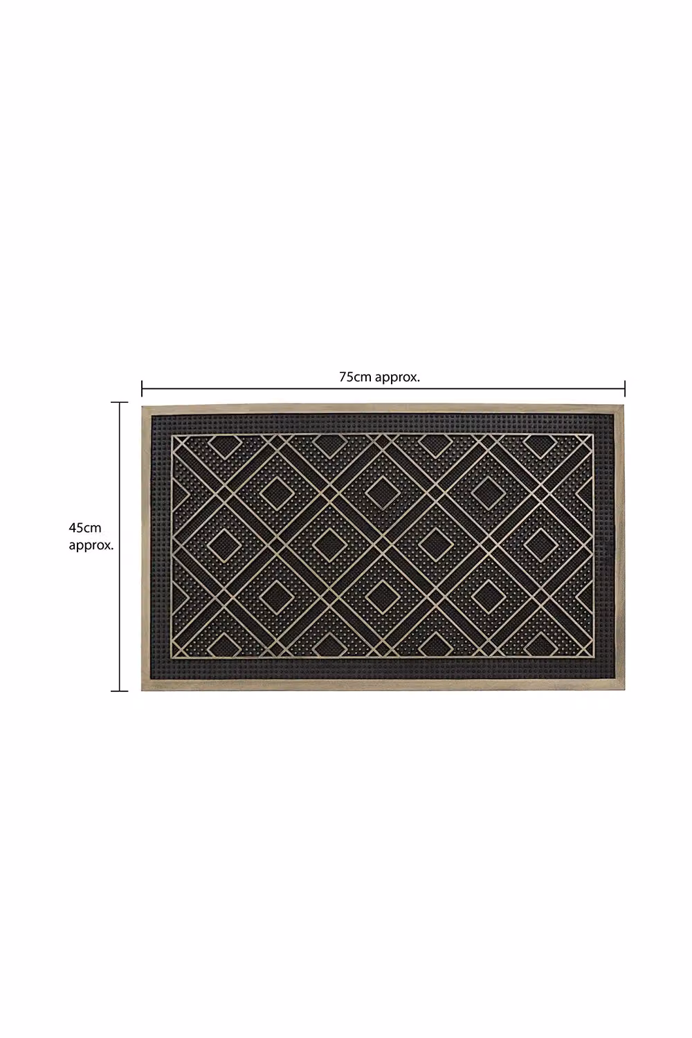 JVL Havana Black Rubber Pin Doormat, W: 45 cm, L: 75 cm – 4