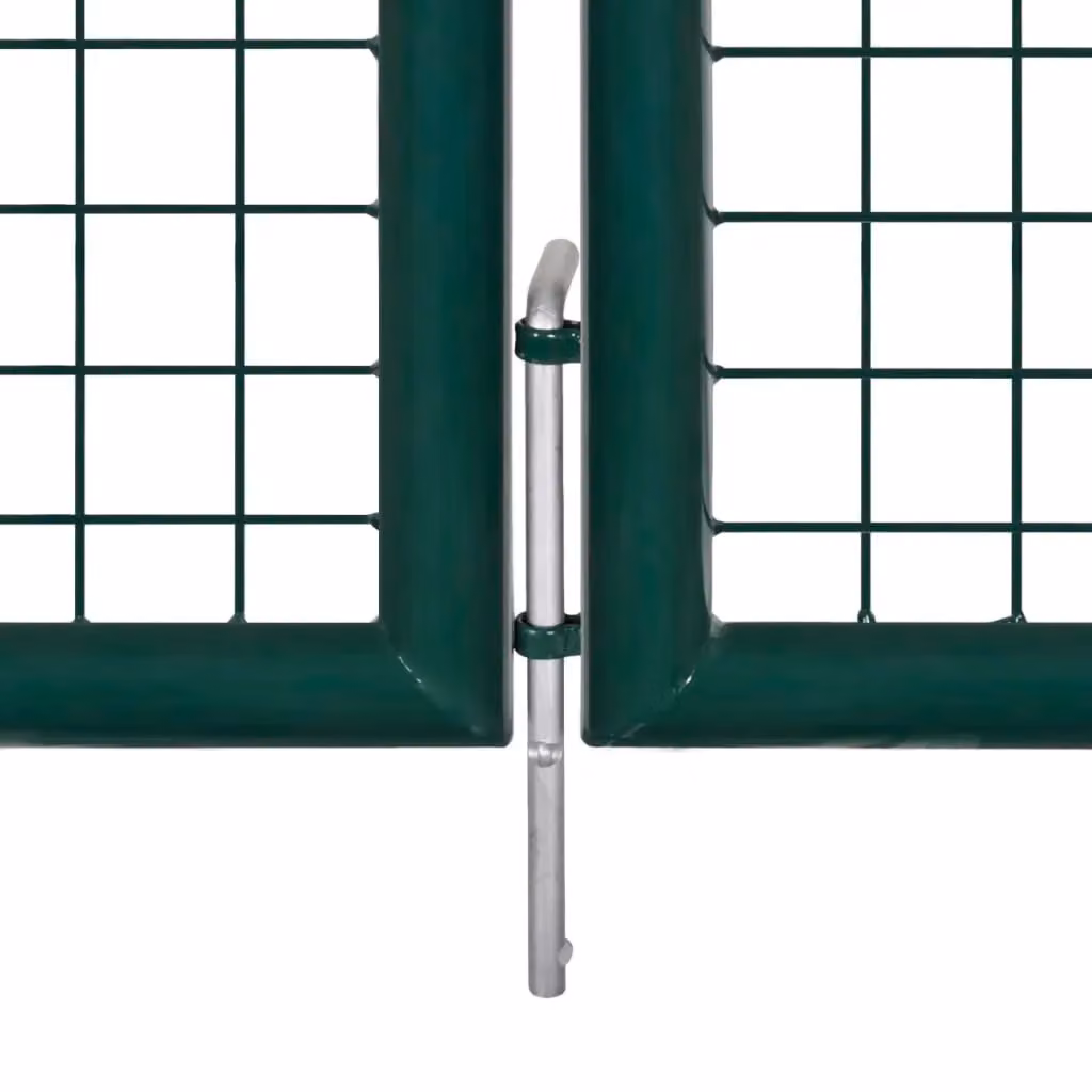 Berkfield Home Green Steel Swing Fence Gate W: 306 cm, H: 150 cm – 4