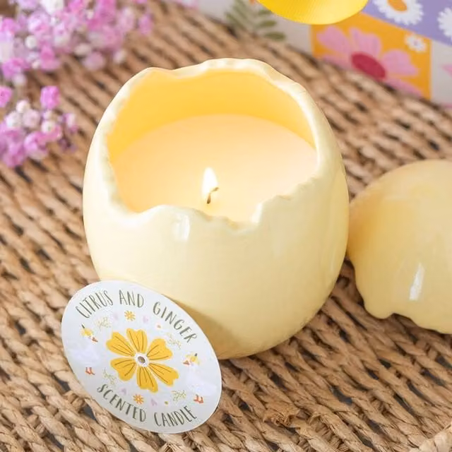 Uniqueful Citrus & Ginger Egg Shaped Candle in Yellow – 1