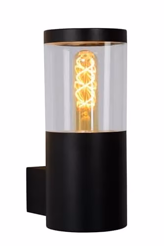 Lucide Fedor Black Metal Wall Light for Indoor and Outdoor Use, IP44, E27 – 1