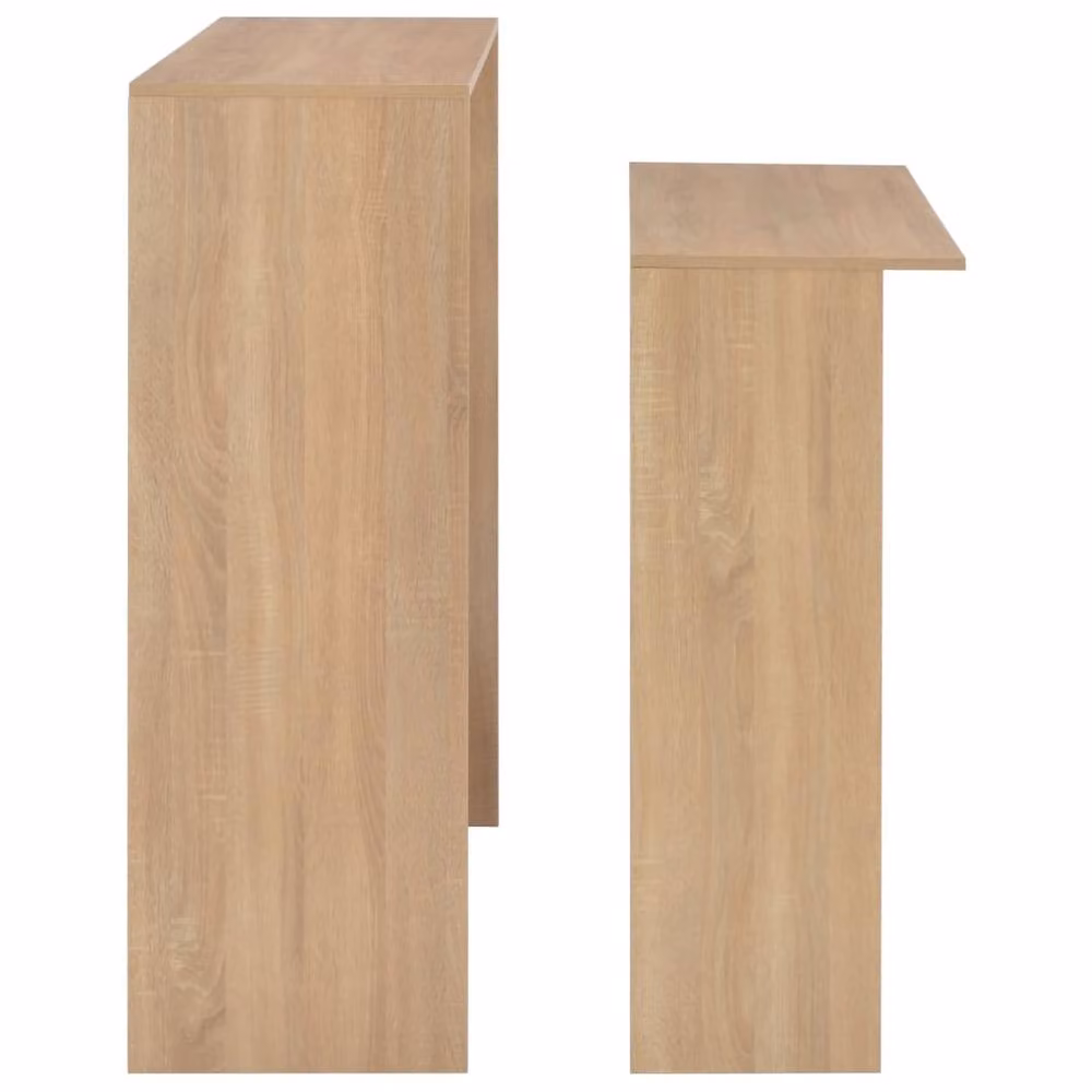 Berkfield Oak Home Bar Table with 2 Table Tops in Beige, W/D/H: 130 x 40 x 120 cm – 2