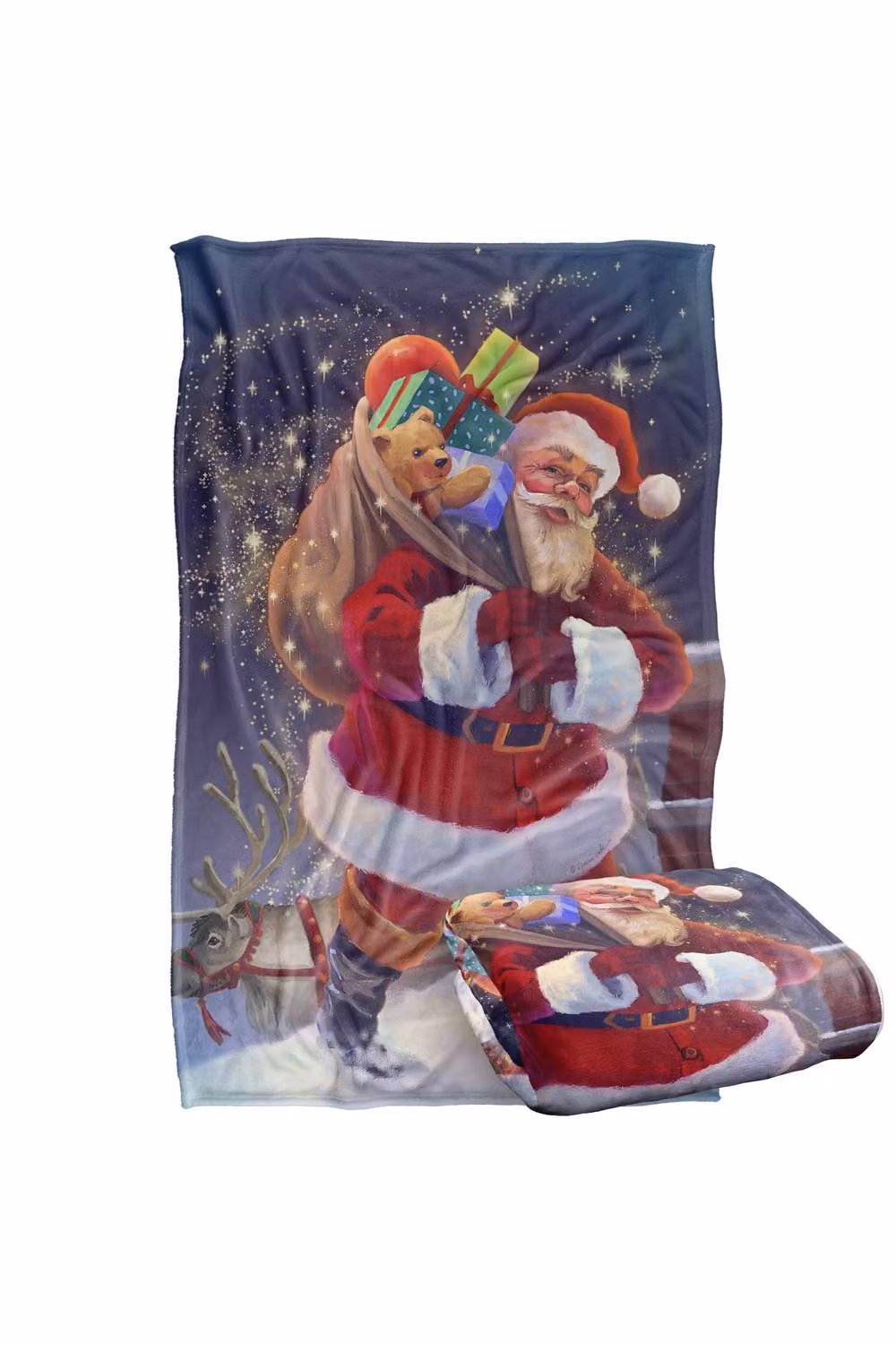 JQ Licensing Christmas Santa Chimney Magic Super Soft Fleece Throw Blanket, Multicolour, W/D/H: 91 x 147 cm – 7