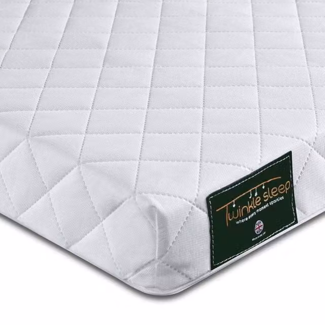 Bedzonline Twinklesleep Hypoallergenic Baby Cot Mattress in White, W/D/H: 140 x 70 x 10 cm – 1