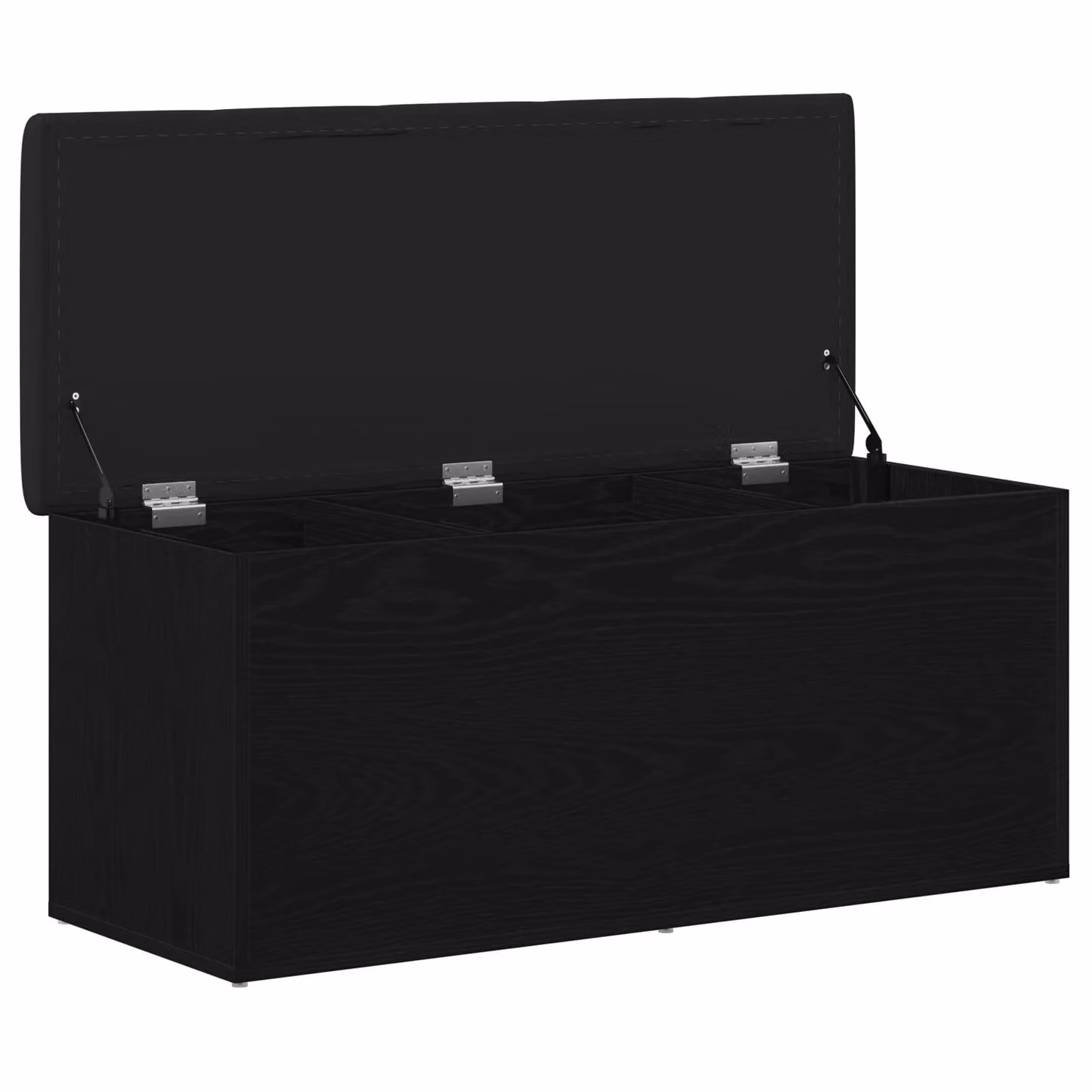 Berkfield Home Storage Bench in Black Oak with Synthetic Leather, W/D/H: 100 x 40 x 45 cm – 3