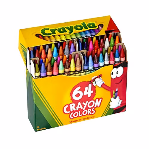 Crayola Wax Colouring Crayons, 64 Count, Multicolour with Built-in Sharpener – 2