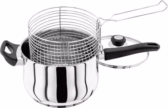 Vista Stainless Steel Deep Chip Pan, 1.5 l - Silver