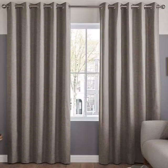 Terrys Positano Made to Measure Blackout Eyelet Curtain Panel in Brown or Grey