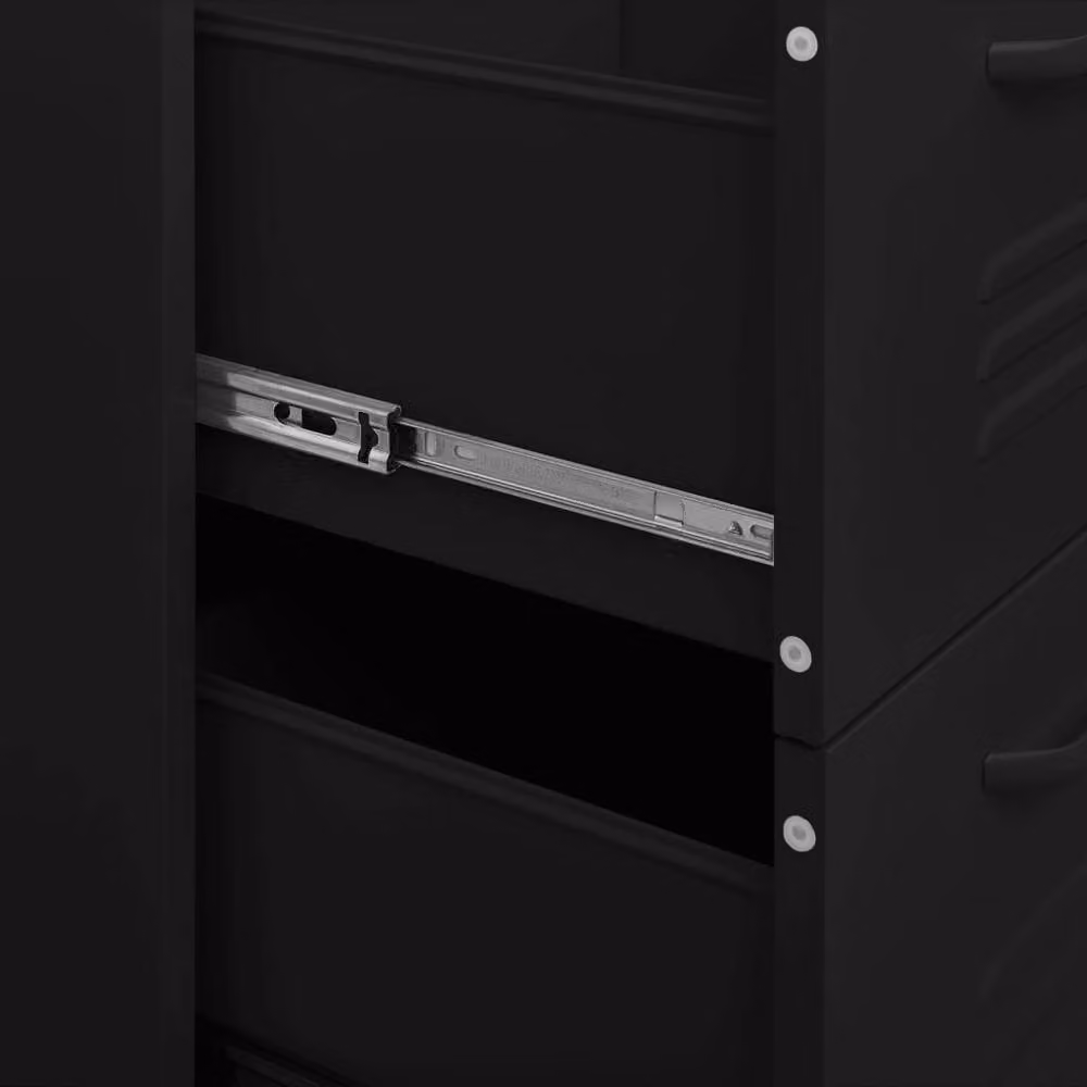 Berkfield Home Black Steel Drawer Cabinet W: 80 cm, D: 35 cm, H: 101.5 cm – 5