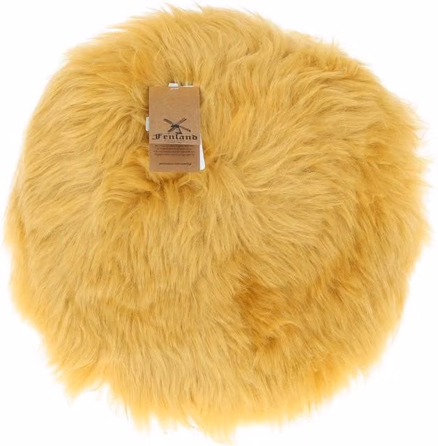 Fenland England Round Lambskin Sheepskin Seat Pad in Purple and Yellow