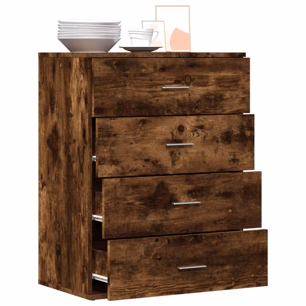 Berkfield Home Smoked Oak Sideboard in Brown, W/D/H: 60 x 39 x 80 cm – 3