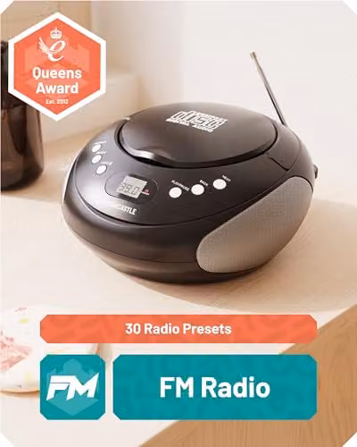 Oakcastle Portable Bluetooth CD Boombox with FM Radio and 3.5 mm Jack, Black – 4