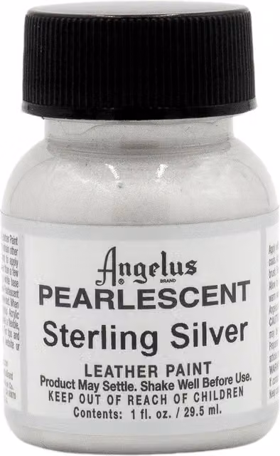 Angelus Sterling Silver Pearlescent Acrylic Leather Paint, 1oz