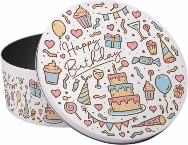 Purely Home Round Happy Birthday Small Cake Tin, Multicoloured
