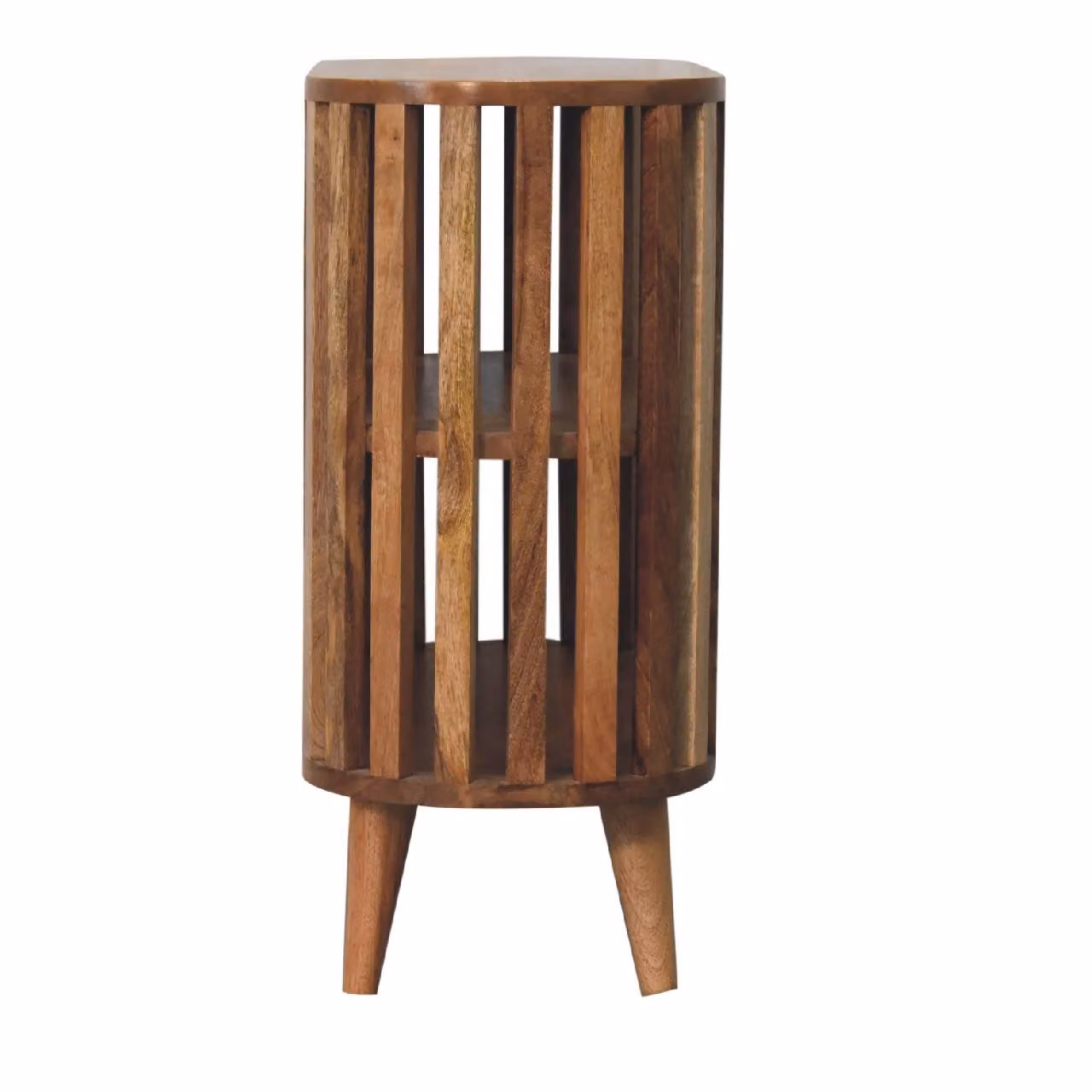 Aosom UK Ariella Solid Mango Wood Cabinet with 2 Open Shelves and Slim Nordic Legs, Brown, W/D/H: 70 x 30 x 65 cm – 7