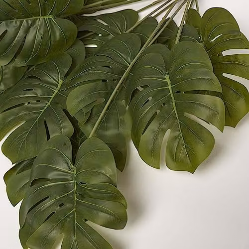 HOMESCAPES Green Artificial Monstera Leaf Single Stem, 68 cm Tall – 2