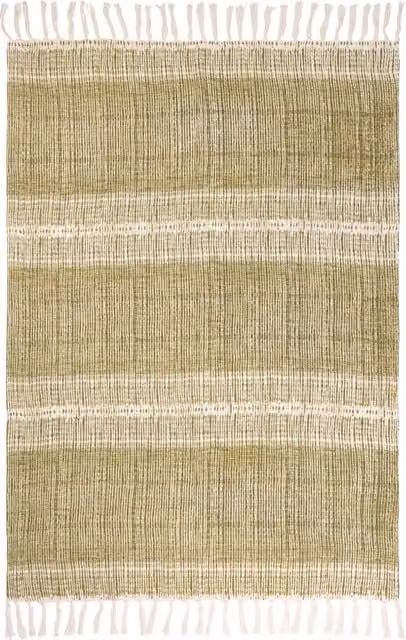 Make it a Home Sono Ink Abstract Striped Throw with Fringes in Green
