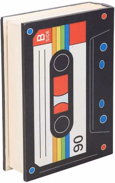 KDMK Retro Cassette Tape Storage Box with Lid, Black