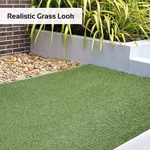 GardenKraft Dark Green Artificial Grass Roll, 20mm Pile Density, UV Resistant – 5
