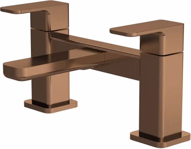 Balterley Square Deck Mounted Single Lever Bath Filler Tap in Brushed Bronze Brown – 1