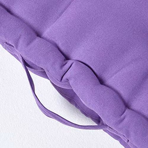 HOMESCAPES Luxury Cotton Floor Cushion, Purple, W/D/H: 40 x 40 x 8 cm – 2
