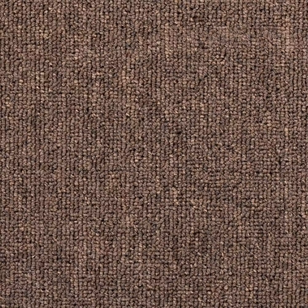 Berkfield Home Self-Adhesive Carpet Stair Treads, 15 Pieces, Coffee Brown, W: 65 cm, D: 24 cm, H: 4 cm – 4