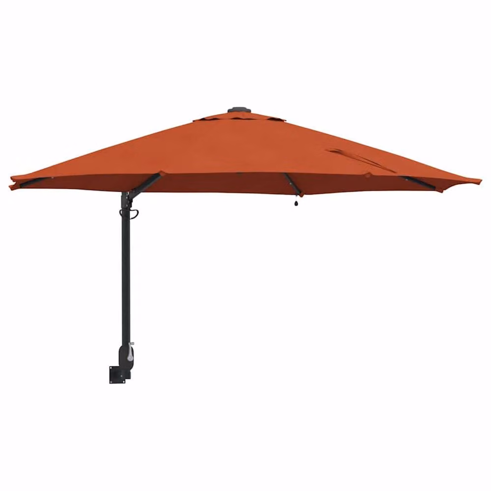 Berkfield Home Modern Wall-mounted Cantilever Garden Parasol with LEDs in Orange – 3