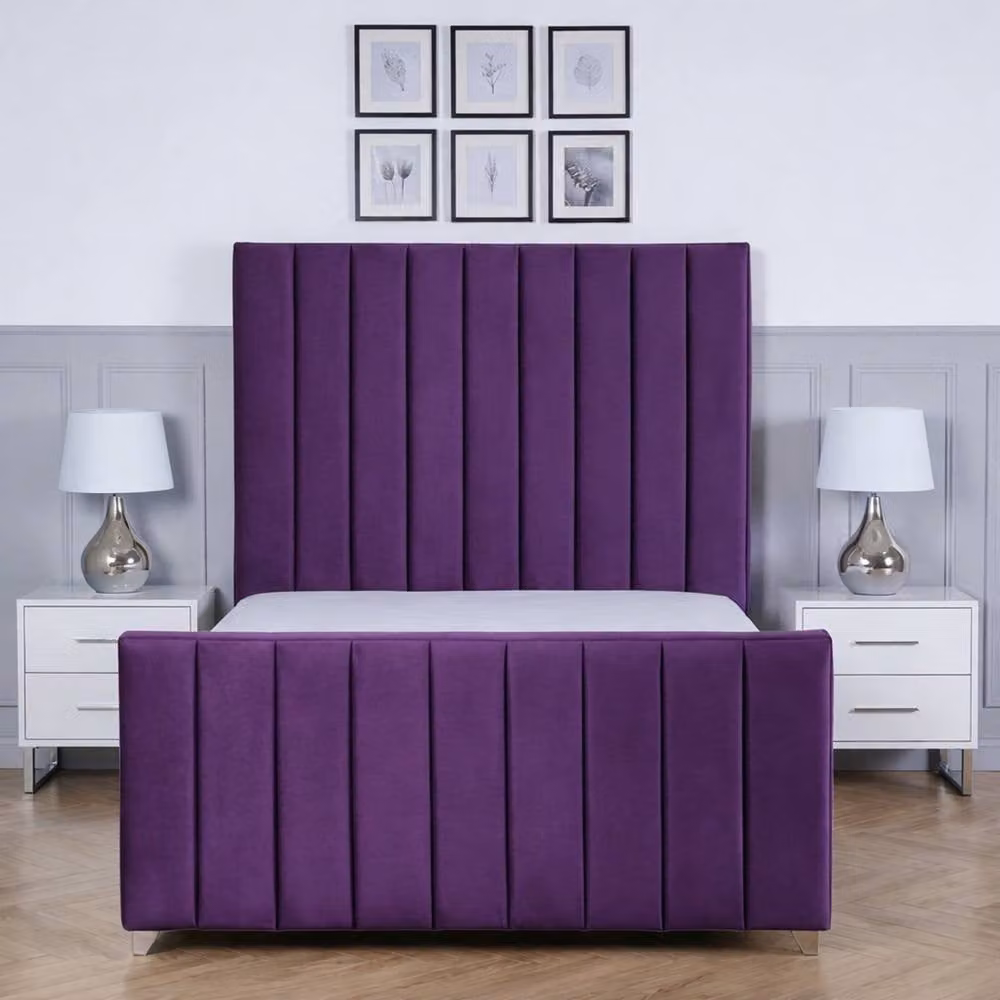 Living Comfort Bedz Zenith Purple Velvet Upholstered Gas Lift Storage Single Bed W/D/H: 90 x 190 cm – 2
