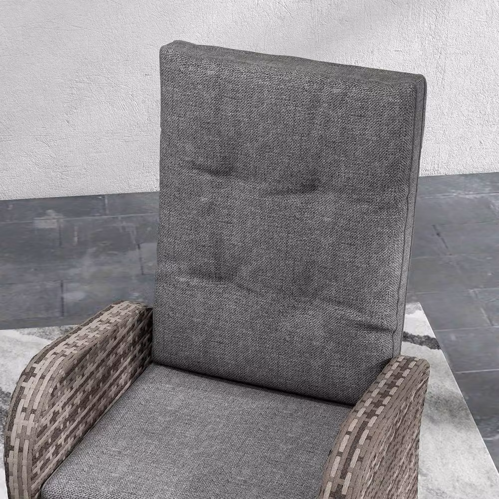 STILVORA 2-Seater Reclining Sofa in Brown with Metal and Rattan Details – 3